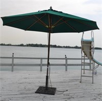 Market Style Patio Umbrella With Cat Iron Stand