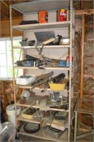 Metal Shelving Unit With Included Contents