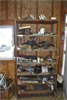 Metal Shelf Lot With Contents