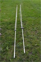 2pcs 15' Tall PVC Flag Poles With Rope & Pulleys