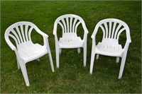 3pcs Plastic Stacking Patio Chairs