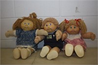 3 Cabbage Patch Dolls, 2 Has Markings on Neck