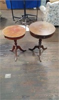 2 Small Mahogany Drum Tables