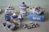 Blue Items Including Delft Shoes