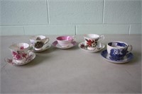 5 Cups & Saucers Including Wedgewood