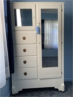 Painted White Wardrobe w/small TV inside