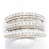 1/2+ Carat Diamond & 14k White Gold Band Ring