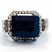 10.5 Carat Sapphire & Diamond Ring