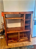 Homemade cedar entertainment center