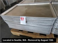 LOT, (50) ALUMINUM SHEET PANS