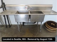 82" 2-COMPARTMENT SS SINK