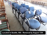 LOT, (5) PADDED RECEPTION CHAIRS (BLUE)