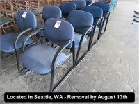 LOT, (4) PADDED RECEPTION CHAIRS (BLUE)