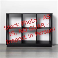 6 cube storage organizer w/faux stone top—black
