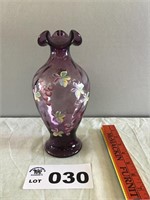 HANDPAINTED FENTON ART GLASS VASE