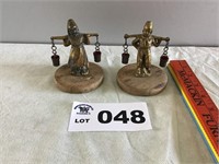 WOOD AND BRASS FIGURINES