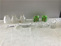 ASSORTED GLASSWARE AND LIGHT GLOBES