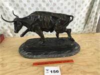 FREDERIC REMINGTON BRONZE ON MARBLE STATUE,