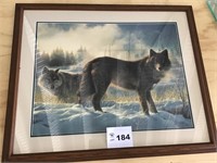 N. GLAZIER WOLVES PICTURE, SIGNED AND NUMBERED