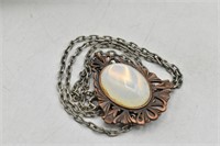 Copper Back Opal Pendant Necklace
