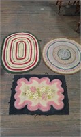 3 Early Hooked Rugs