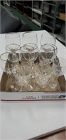 12 assorted stemmed wine glasses