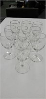 9 short stemmed wine glasses