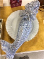 Blue ceramic mermaid