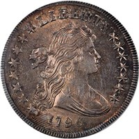 $1 1796 LARGE DATE. SMALL LETTERS. PCGS MS62