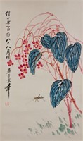Qi Baishi 1864-1957 Chinese Watercolor Plant