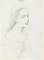 Graphite on Paper Portrait of a Woman