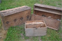 Vintage wooden tool bboxes w/tools