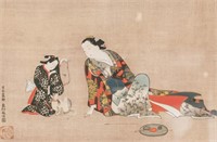 Japanese Print on Silk Fabric