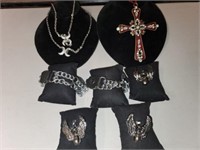 group of gothic jewelry