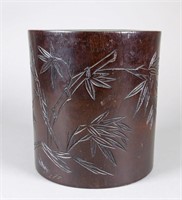 Chinese Fine Rosewood Carved Brush Pot
