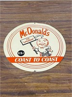 Round tin Mc Donalds 11" sign