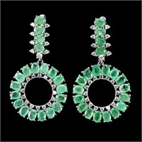 Natural Untreated Colombian Emerald Earrings