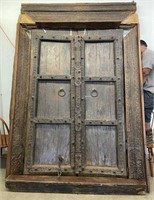 Rustic India Style Carved Wooden Doors / Headboard