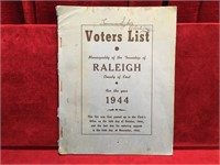 1944 Raleigh Township Voters List