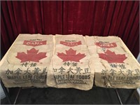 3 Maple Leaf Foods Burlap Bags