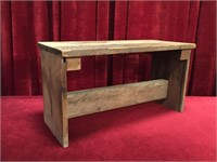 Small Rustic Wood Bench - 22.5" x 10" x 12.5"
