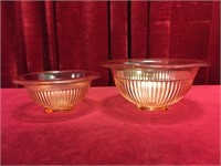 2 Federal Pink Square Bottom Mixing Bowls