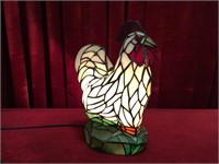 Stain Glass Rooster Lamp