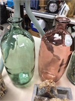 Two recycled glass bottles