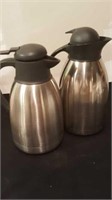 2 stainless carafes