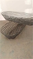 2 metal bread baskets about 14"