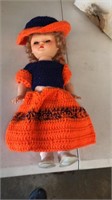 Doll with Handmade Auburn Clothes