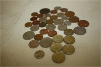 Miscellaneous Foreign Coins Including Pounds