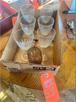 Box lot crystal goblets