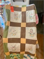 Hand Stitched quilt with baby blocks